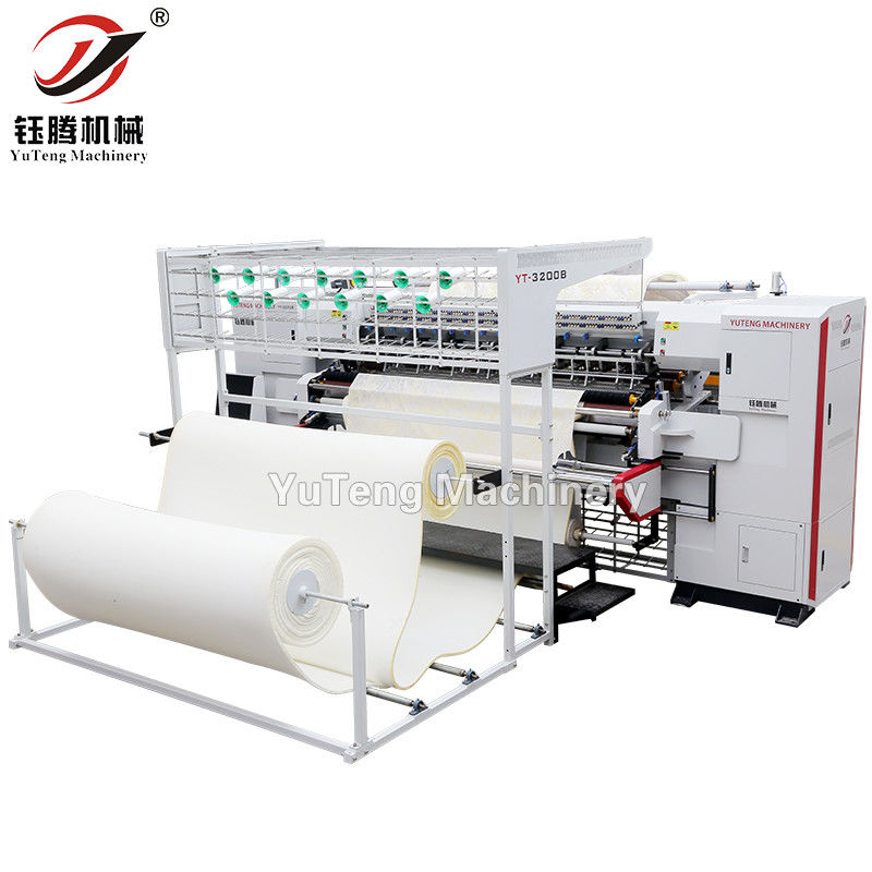 Hoge snelheid 1200 RPM multi-naald quiltmachine met 2450 mm quiltbreedte en 80 mm quiltdikte