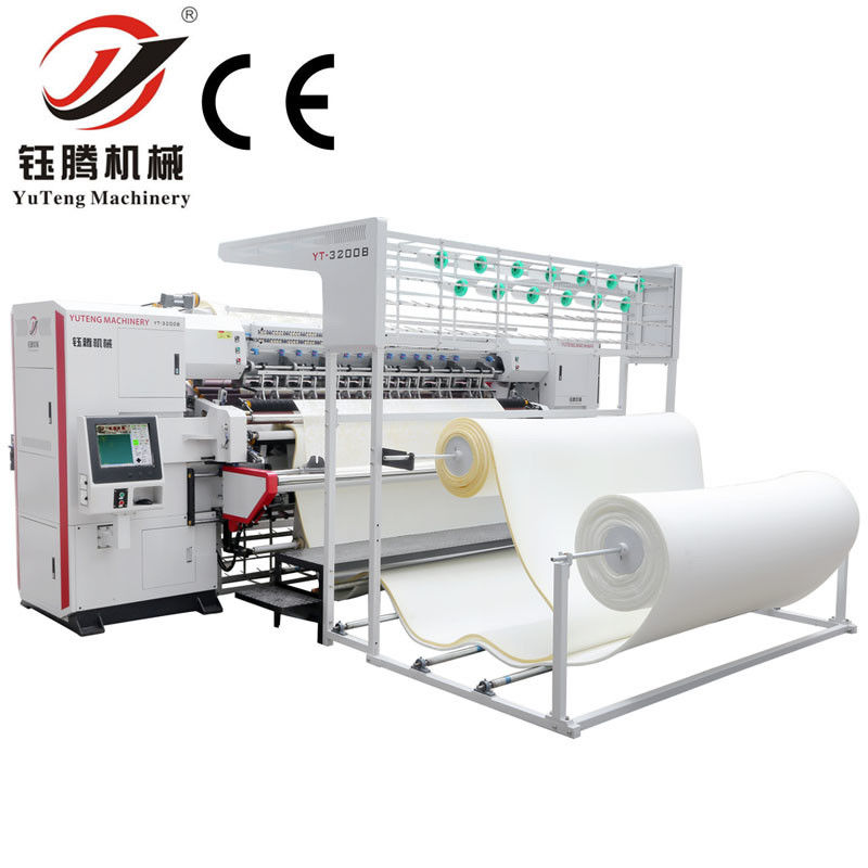 Hoge snelheid 2450mm breed 100-1200r/min Multi-Naal Quilting Machine voor matrassen maken met 80MM Max Naai Dikte